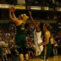 Seattle's Lauren Jackson (15) grabs one of her 10 rebounds against the Indiana Fever.