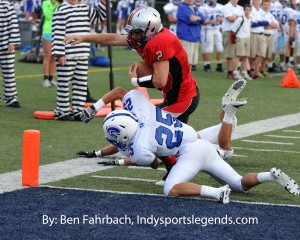 Ritter's Jake Purichia, shown here last season against Chatard, strengthened his case for the Mr. Football award on Friday night.