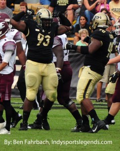 Former Purdue defensive tackle Kawann Short (93) should get drafted.