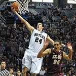 Kellen Dunham scores a layup against Elon. Photo by Ben Fahrbach.