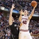 Cody Zeller is no stranger to Bankers Life Fieldhouse. He played there in high school and, as shown here, as a Hoosier.
