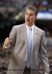 Matt Painter coaches against Notre Dame last season.