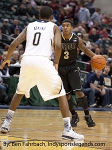 Purdue point guard Ronnie Johnson, shown last season against Notre Dame, has left the program.