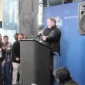 Eagles coach Chip Kelly addresses the media. Photo by Cliff Brunt.