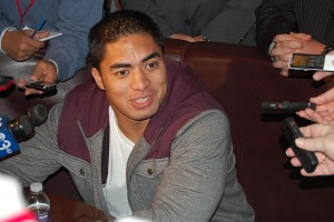 Manti Te'o at Maxwell Award press conference.