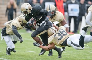 Akeem Hunt ran for 134 yards in the spring game. Photo by Paul Siegfried.
