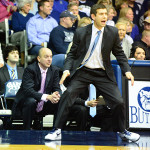 Former Butler coach Brad Stevens returned to Indiana on Sunday.