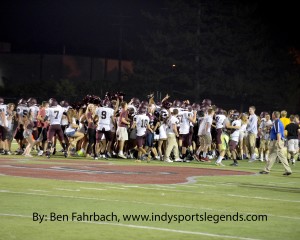 Brebeuf celebrates.