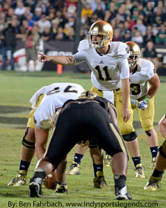 Tommy Rees (11) calls an audible against Purdue last season.