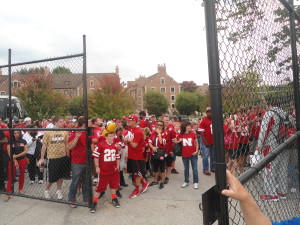 Nebraska's fans await the team after a 44-7 win at Purdue.