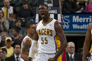Roy Hibbert is a key to the Pacers' season. Photo by Jeff Clark, Pacers Sports and Entertainment.