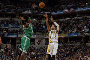 Danny Granger scored 12 points in just his second game back from injury. Photo by Jeff Clark, Pacers Sports and Entertainment.
