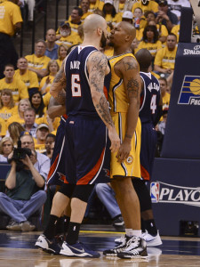 Pero Antic and Atlanta showed no fear against the brash, physical Pacers. Photo by Pacers Sports and Entertainment.
