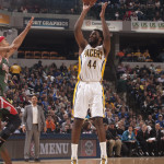 Solomon Hill scored 12 points in the Pacers loss to Milwaukee.  (Photo by Pacers Sports and Entertainment)
