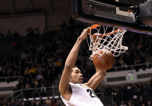 Purdue's A.J. Hammons dunks against Minnesota. Photo by Purdue Athletics.