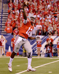 Ohio State quarterback Cardale Jones lets it fly. Photo by Ben Fahrbach.