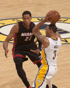 Danny Granger plays for the first time in Indiana as an opposing player. (Photo by Pacers Sports and Entertainment)