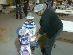 Christina doing volunteer work with kids, 2011.