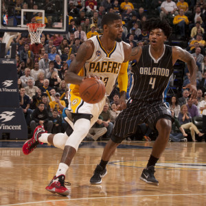 Paul George scored 27 points on way to a Pacers victory over Orlando. (Photo by Pacers Sports and Entertainment)