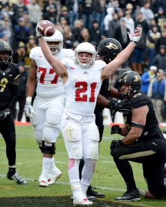 Wilson celebrates a TD. Photo by Ben Fahrbach.