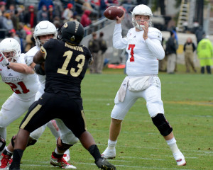 Sudfeld ready to sling it. Photo by Ben Fahrbach.