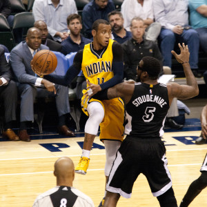 Monta Ellis scored 19 points in the 2nd half to help the Pacers beat Dallas on Wednesday night. Pictured here against Miami. (Photo by Pacers Sports and Entertainment)
