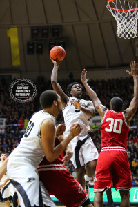 Caleb Swanigan scored a career-high 27 points as Purdue closed the regular season with a win over Wisconsin. Photo by Jerome Lynch.