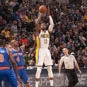 Paul George will look to lead the Pacers against Toronto in the first round. (Photo by Pacers Sports and Entertainment)