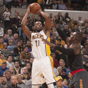 Thaddeus Young scored a season-high 24 points in the loss to Atlanta.  (Photo by Pacers Sports and Entertainment)