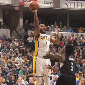 Al Jefferson scored 16 points in the Pacers win over the Clippers. (Photo by Pacers Sports and Entertainment)