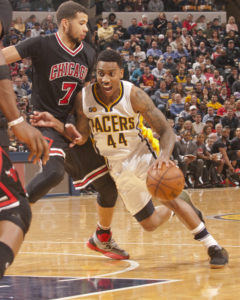 Jeff Teague had a career-high 17 assists in the win over Chicago. (Photo by Pacers Sporst and Entertainment)