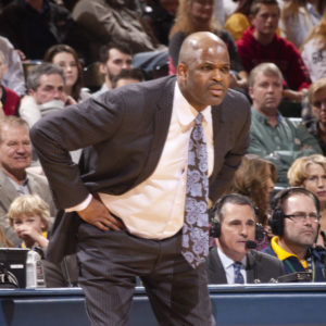Nate McMillan watches as his team drops a sixth straight game. (Photo by Pacers Sports and Entertainment)