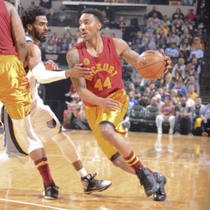 Jeff Teague recorded his 14th double-double of the season on Friday night. (Photo by Pacers Sports and Entertainment)