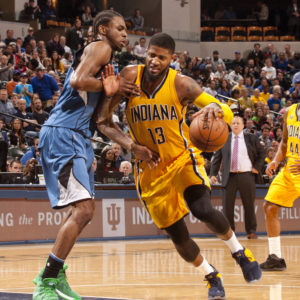 Paul George scored 37 points in the loss to Minnesota. (Photo by Pacers Sports and Entertainment)