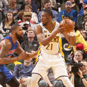 Thaddeus Young scored 18 points in the Pacers win over Detroit.  (Photo by Pacers Sports and Entertainment)