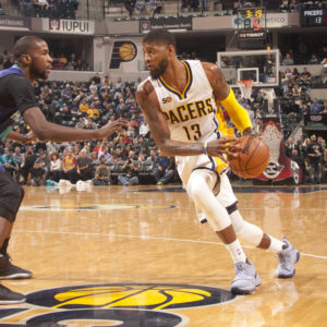 Paul George scored a season-high 39 points in the win over Charlotte. (Photo by Pacers Sports and Entertainment)