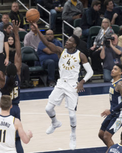 Victor Oladipo scored a career-high 47 points in the Pacers win over Denver. (Photo by Pacers Sports and Entertainment)