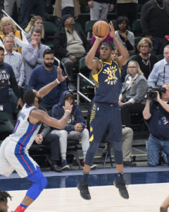 Myles Turner scored 24 points against Detroit on Friday night. (Photo by Pacers Sports and Entertainment)