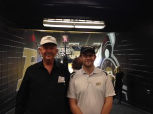 My father and I in the players tunnel before the exhibition game on November 4th, 2013. -photo by unknown, but friendly usher