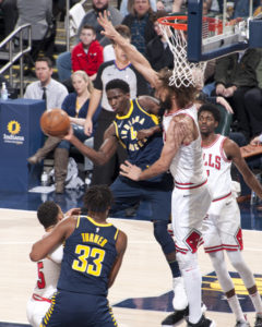 Victor Oladipo scored 23 points in 24 minutes in his return to action Saturday night. (Photo by Pacers Sports and Entertainment)