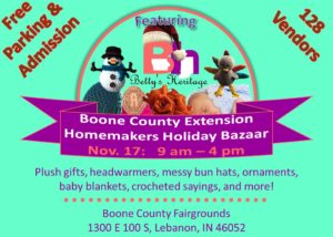 Boone Co EH Holiday Bazaar, Nov 17 from 9-4
